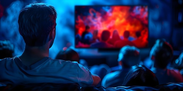 Addictive content captivating a crowded audience in a dark room Concept Dark Room Entertaining