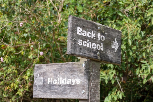 Address sign indicating back to school and holidays