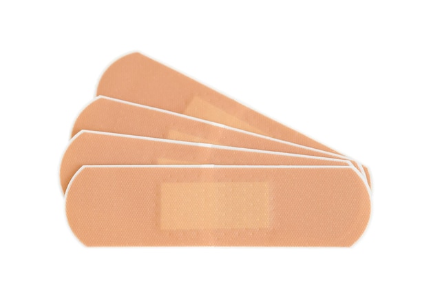 Adhesive bandage set stacked on top of each other like a fan