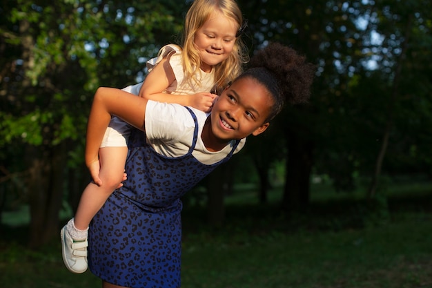 Adopted kids spending time together