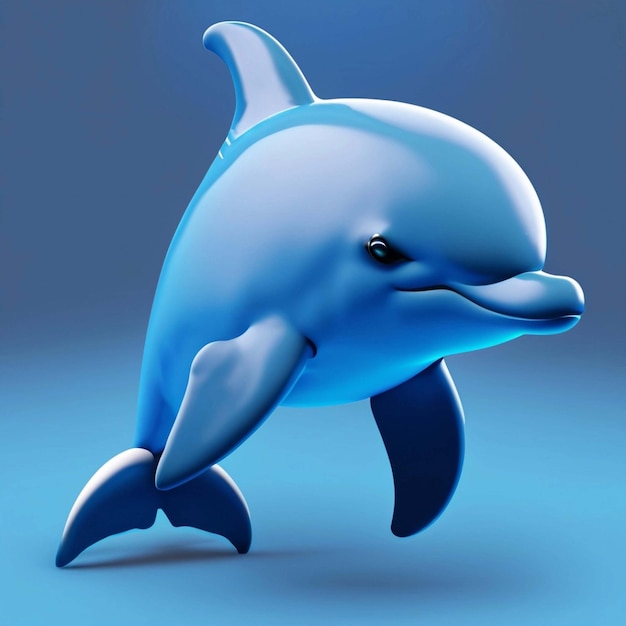 Adorable 3D Cartoon Dolphin Character Brimming with Playful Cheerful Joy Generative AI