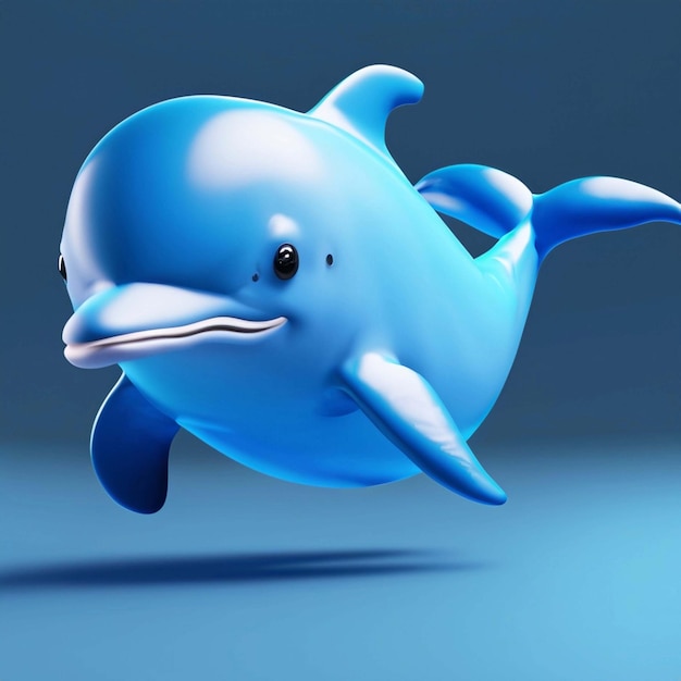 Adorable 3D Cartoon Dolphin Character Brimming with Playful Cheerful Joy Generative AI