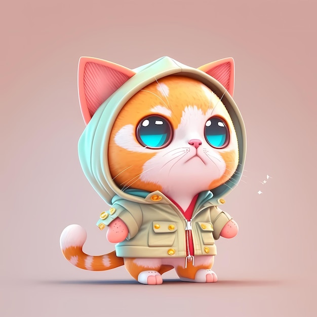 adorable 3D cat characters wear cute and funny, colorful clothes