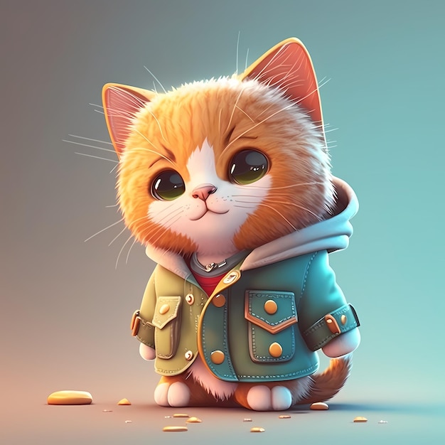 adorable 3D cat characters wear cute and funny, colorful clothes