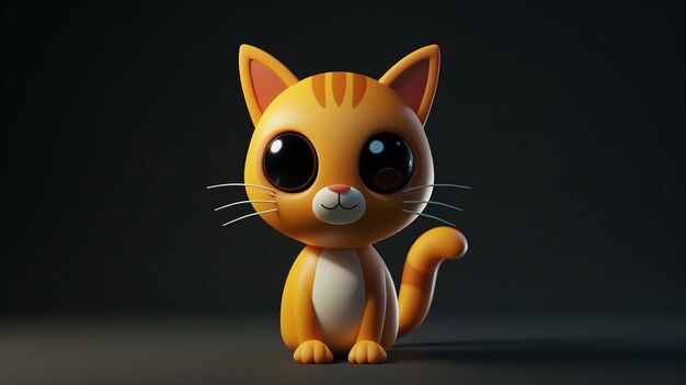 Adorable 3D Cat Mascot for Blender