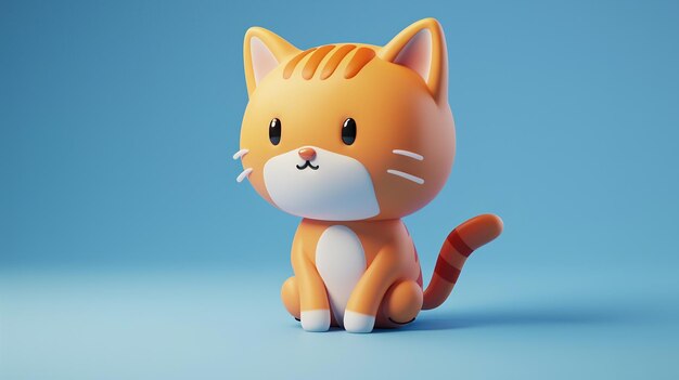 Adorable 3D Cat Mascot for Blender