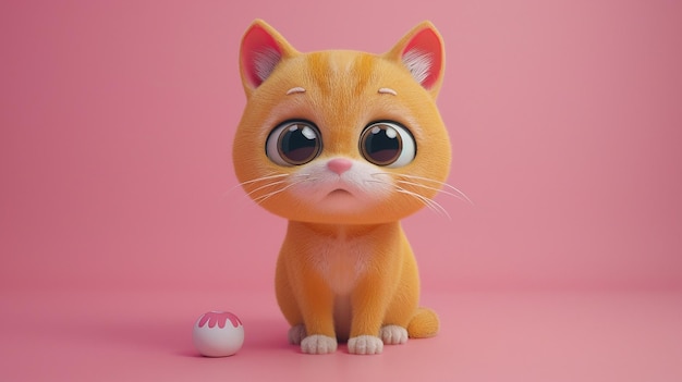 Adorable 3D Cat Mascot for Blender