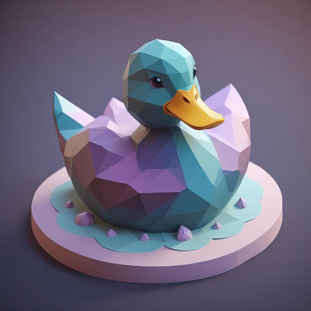 Adorable 3D Clay Duck Render