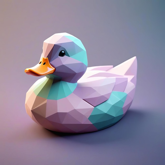 Adorable 3D Clay Duck Render