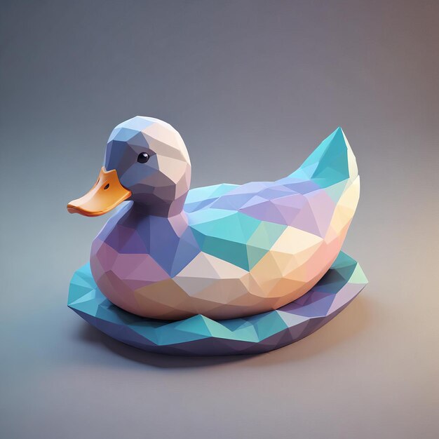 Adorable 3D Clay Duck Render