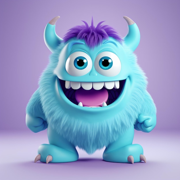 Photo adorable 3d monster character collection of cute and playful