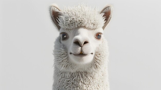 Photo adorable 3d rendering of a cute alpaca in a playful pose