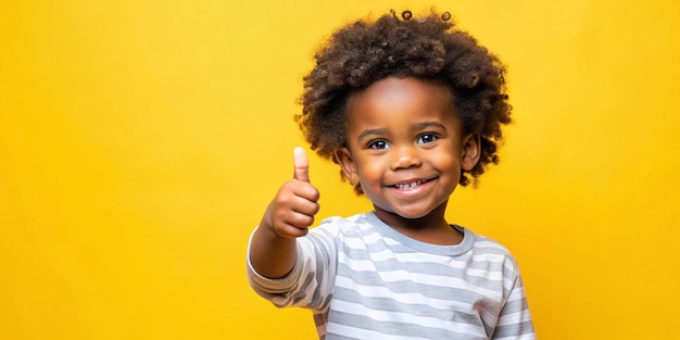 Adorable Afro Toddler Boy Showing Thumb Up Gesture