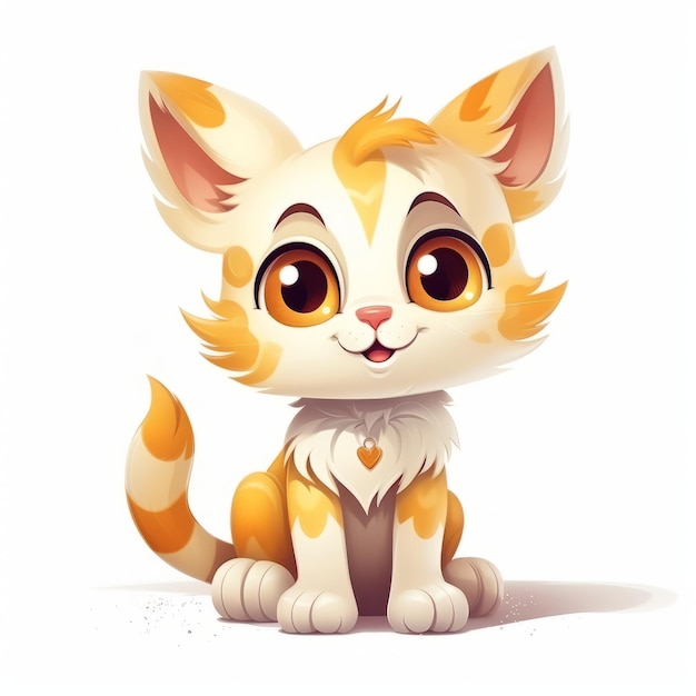 Adorable and amusing cat character on white background Generative AI