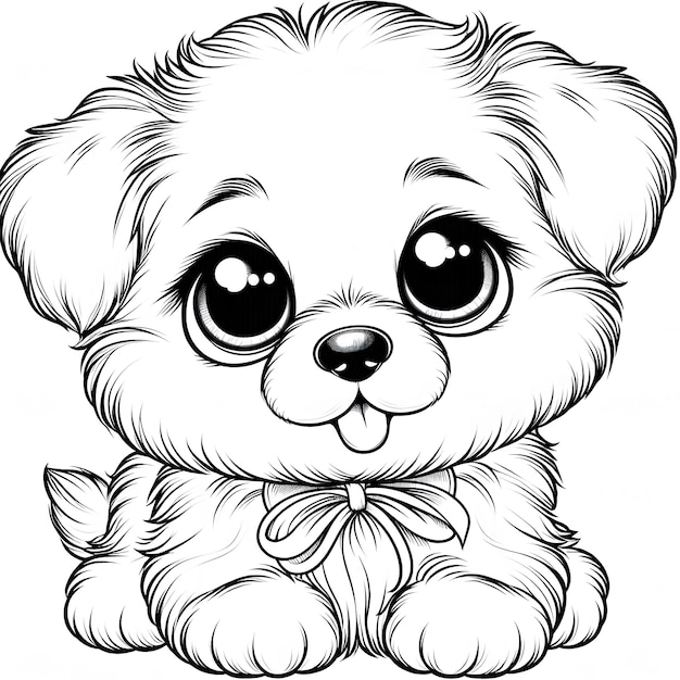 Photo adorable animal coloring page fun and educational activity for kids microstock illustration