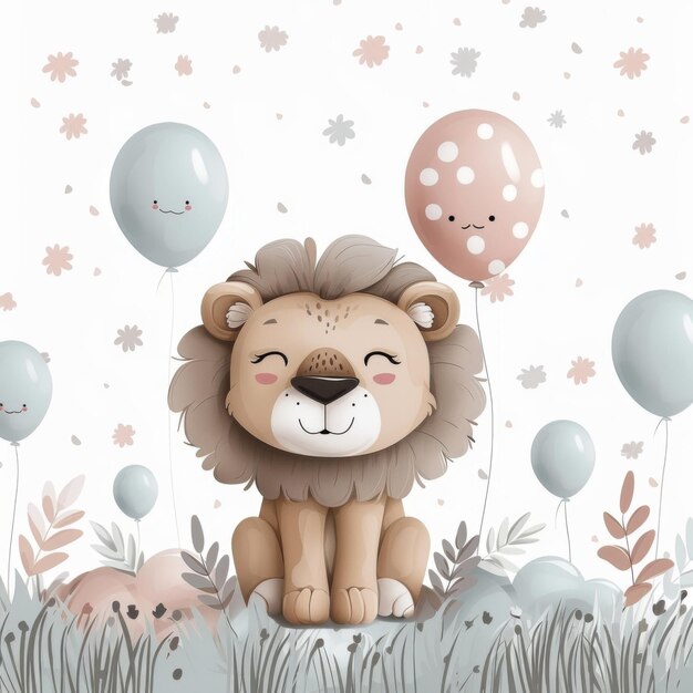 Photo adorable animals childrens illustrations