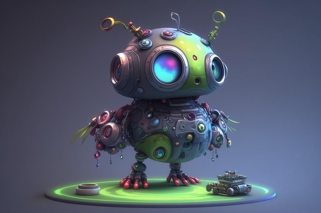 A adorable animated Discord robot AI