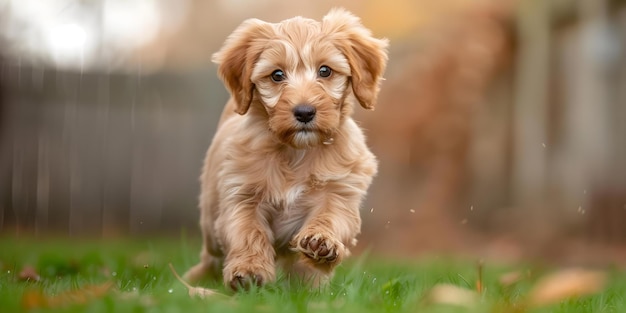 Adorable Australian Labradoodle pup playing in yard perfect for a loving home Concept Pets Australian Labradoodle Puppies Dog Breeds Animal Lover