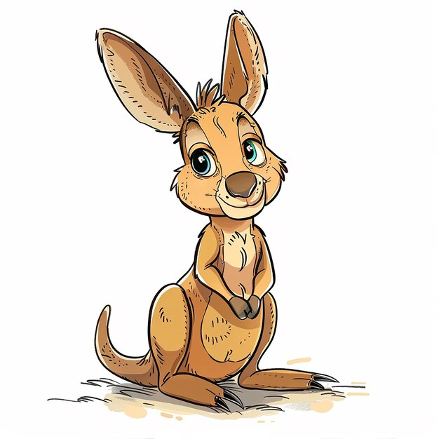 Adorable Baby Kangaroo for Coloring