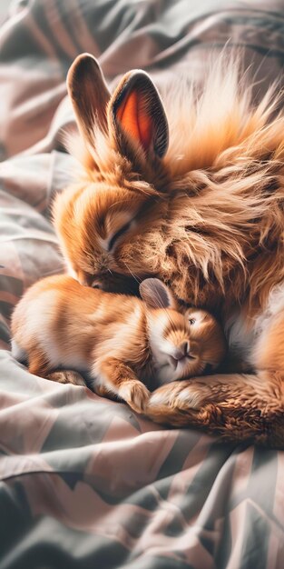 Adorable Baby Rabbit Trio