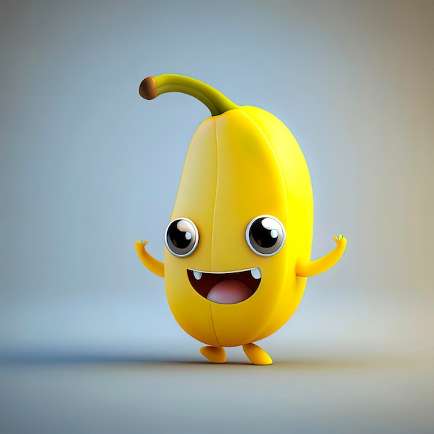 Adorable Banana Animated Character