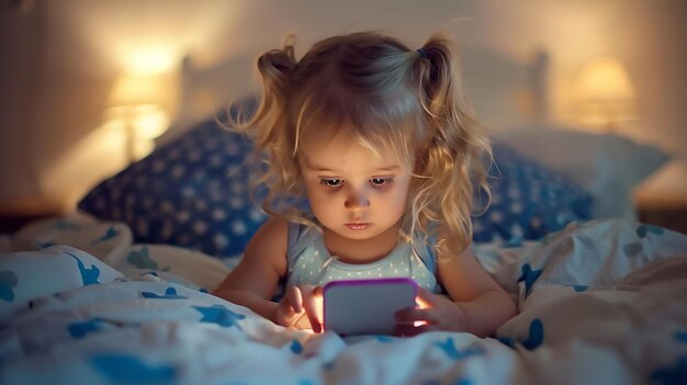 Photo adorable blonde baby with wavy hair