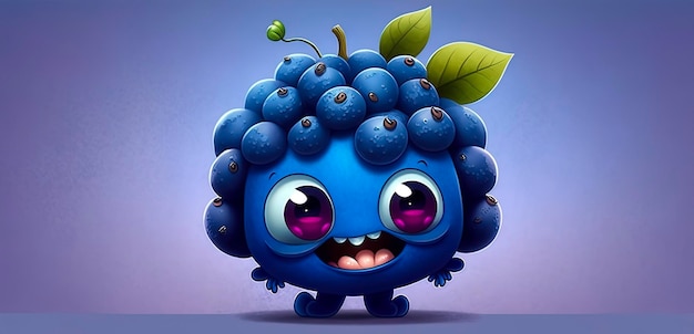 Adorable BlueBerry Animated Character