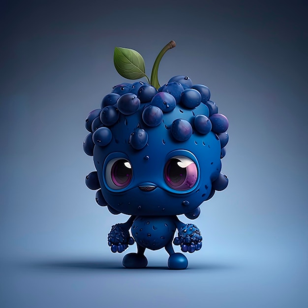 Adorable BlueBerry Animated Character