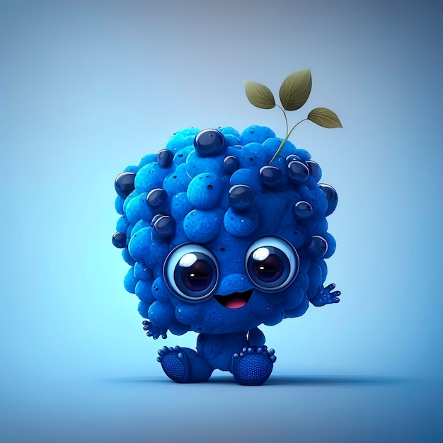 Adorable BlueBerry Animated Character