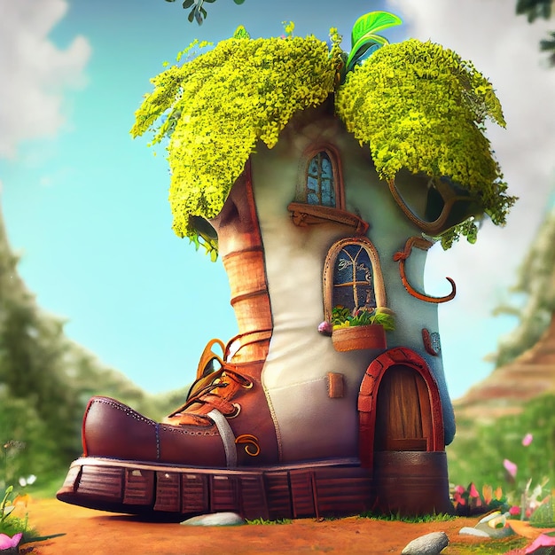 Adorable boot house in garden