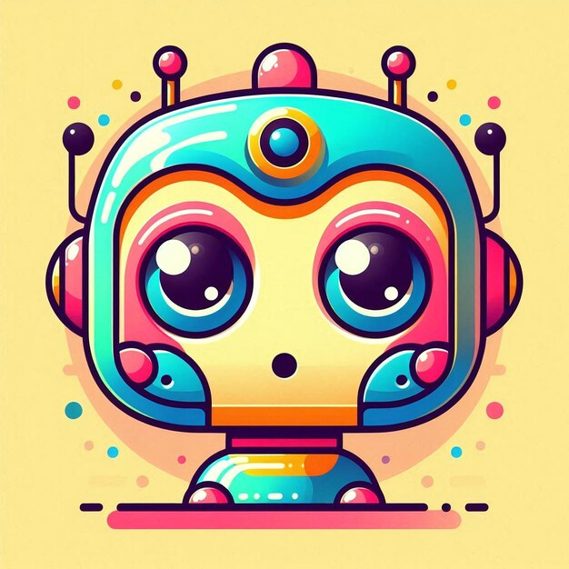 Photo adorable bot bud a friendly face of technology