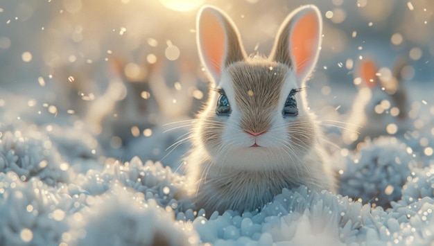 Adorable Bunny in a Winter Wonderland