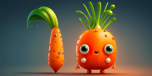 Adorable Carrot Animated Character