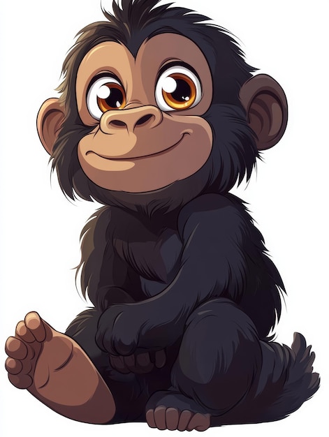 Photo adorable cartoon chimpanzee