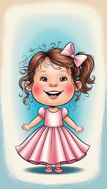 Adorable Cartoon Girl Illustration