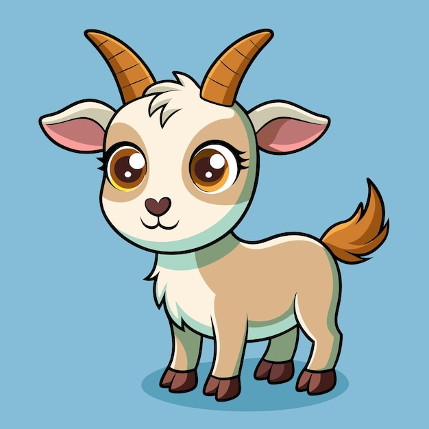 Photo adorable cartoon goat with playful charm and personality