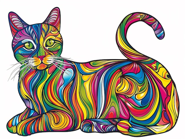 Adorable Cat Coloring Page