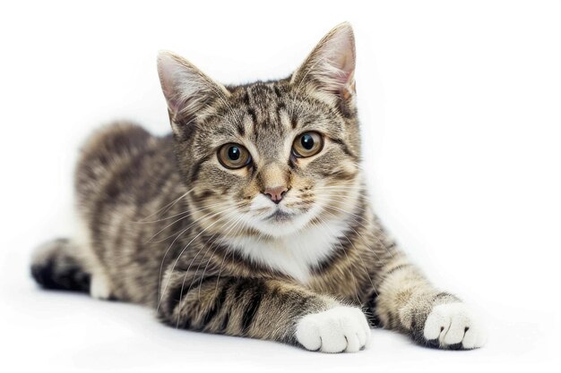 Adorable cat isolated on white background