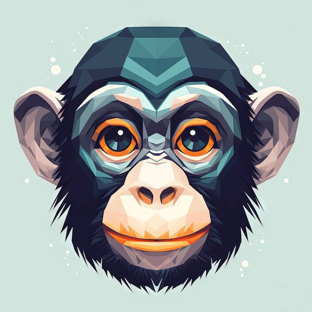 Adorable Chimpanzee Illustration on a Clean White Background