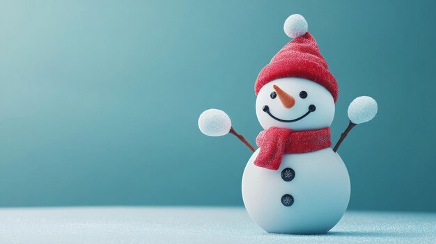 Photo adorable christmas snowman with copy space