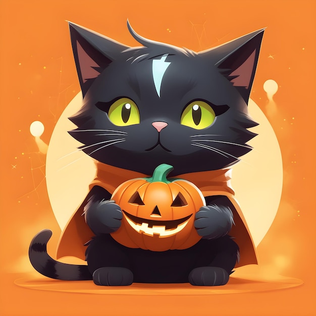 adorable and cute fatty halloween kitty ready for halloween