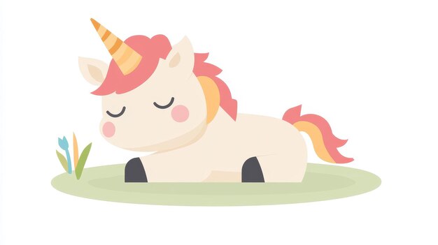 Adorable D illustration of a baby unicorn sticker perfect for fun designs