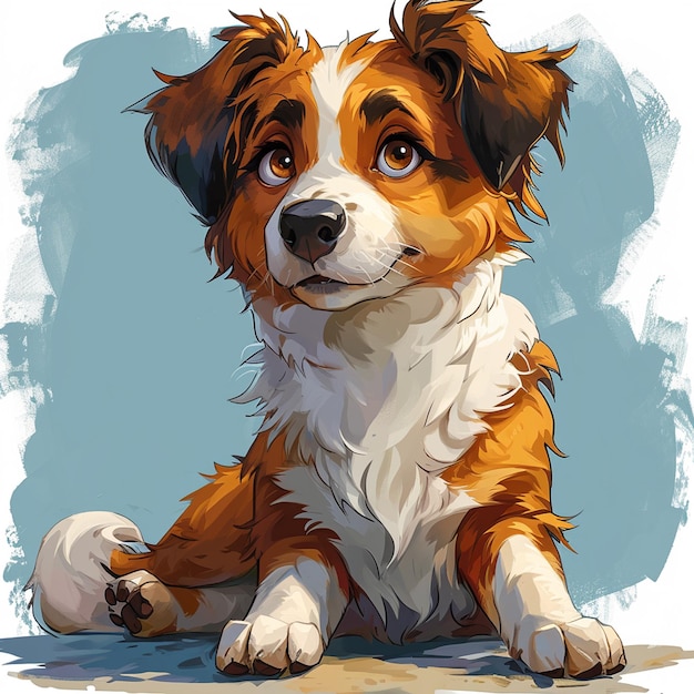 Adorable dog cartoon Simple cartoon puppy