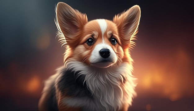 Adorable dog digital art illustration