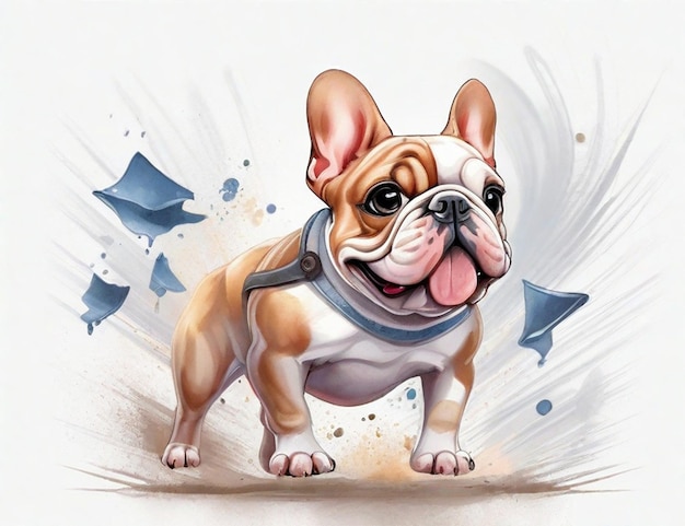 Adorable french bulldog running