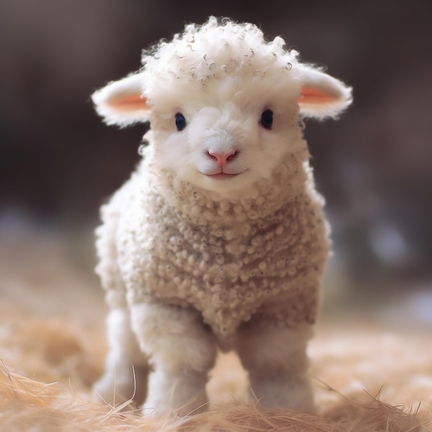 An Adorable Furry Sheep Generative AI