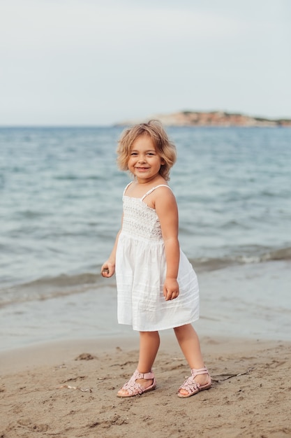 Adorable girl on the beach