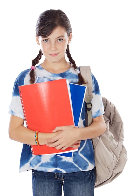 adorable girl studying