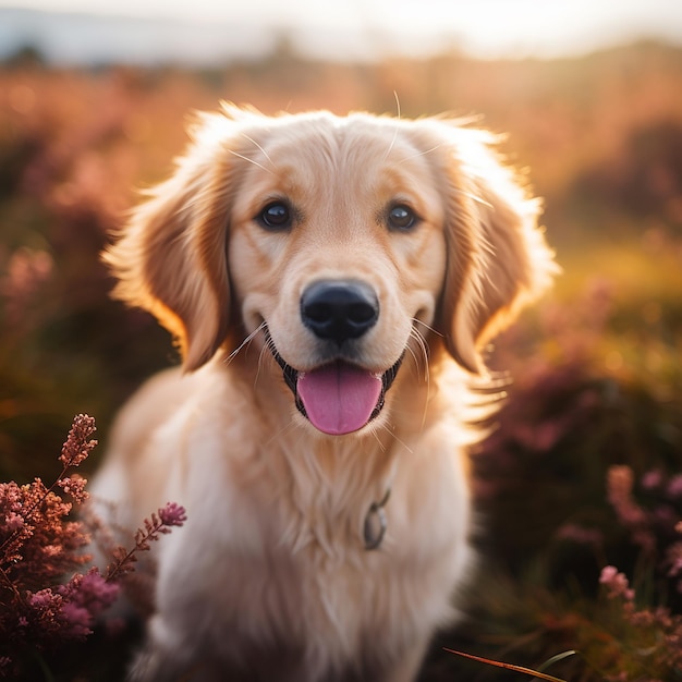 Adorable Golden Retriever Captivating Focus Shot