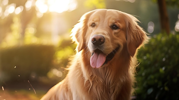 Adorable Golden Retriever Captivating Focus Shot